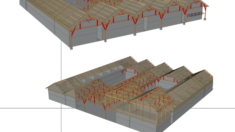 Plan 3D de prévision par Fourcade Construction Bois