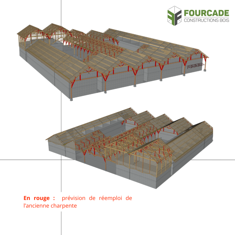 Plan 3D de prévision par Fourcade Construction Bois